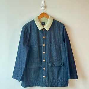 Ilana Kohn Blue Jean Jacket with Cream Collar